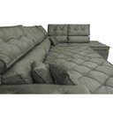 Ver imagem 5 de Sofá de Canto Retrátil e Reclinável com Molas Cama Inbox Platinum 3.00M x 2.36M Tecido Suede Cinza