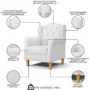 Ver imagem 3 de Poltrona de Amamentação Pés Madeira e Puff Letícia Sintético Branco - Phoenix Phoenix Baby