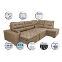 Ver imagem 4 de Sofá de Canto Retrátil e Reclinável com Molas Cama Inbox Platinum 3.00M x 2.36M Tecido Suede Castor