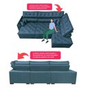 Ver imagem 3 de Sofá de Canto Retrátil e Reclinável com Molas Cama Inbox Platinum 3.00M x 2.36M Tecido Suede Azul