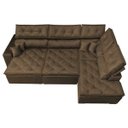 Ver imagem 6 de Sofá de Canto Retrátil e Reclinável com Molas Cama Inbox Platinum 3.00M x 2.36M Tecido Suede Café