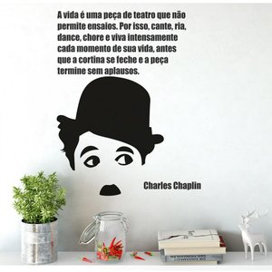 Adesivo de Parede Decorativo Frase a Vida É Uma Peça
