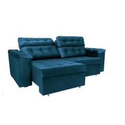 Sofá Retrátil e Reclinável New Austrália 2,25M Tecido Suede Azul - Cama Inbox - 5
