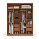 Ver imagem 3 de Guarda-roupa Casal Valência 4 Portas 4 Gavetas com Espelho Freijó/creme - Politorno