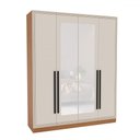 Ver imagem 2 de Guarda-roupa Casal Valência 4 Portas 4 Gavetas com Espelho Freijó/creme - Politorno