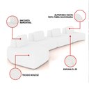 Ver imagem 2 de Sofá 4 Lugares Orgânico com Chaise e 3 Módulos Berlim bouclê Off White K01 - D’Rossi