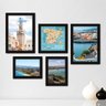 Kit Com 5 Quadros Decorativos - Espanha Paisagem Mundo Mapa - 148kq01p - 2