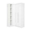 Ver imagem 2 de Guarda Roupa de Canto Modulado Safira 3 Portas 3 Gavetas MDF Neve