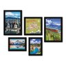 Kit Com 5 Quadros Decorativos - Suiça Paisagem Mundo Mapa - 146kq01p - 1