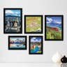 Kit Com 5 Quadros Decorativos - Suiça Paisagem Mundo Mapa - 146kq01p - 2