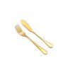 Garfo e Faca Talheres para Peixe Aço Inox Dourado 6pares - 6