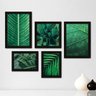 Kit Com 5 Quadros Decorativos - Folhas Natureza Verde - 087kq01p - 2