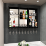 Barzinho Adega Fundo Espelhado Madeira MDF Suporte Garrafas Porta Taças Preto - 1