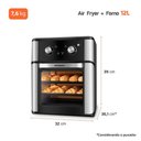 Ver imagem 2 de Fritadeira Air Fryer Forno Oven Mondial 2000w Preto 12l Afon-12l-ab 110v