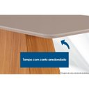 Ver imagem 5 de Conjunto: Mesa Sala Jantar Londrina Tampo c/ Vidro Curvo 180cm+6 Cadeiras Havana Naturale/Off White