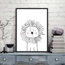 Ver imagem 2 de Quadro Decorativo Infantil Leãozinho 45x34cm - com vidro:Madeira preta