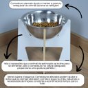 Ver imagem 3 de Comedouro Elevado Gato Cachorro Pet Mdf Modelo Torre Grande Inox:20 Cm