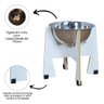 Comedouro Elevado Gato Cachorro Pet Mdf Modelo Torre Grande Inox:20 Cm - 4