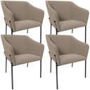 Ver imagem 1 de Kit 4 Cadeiras para Sala de Jantar Estar Living Olívia L02 Bouclê Bege - Lyam Decor