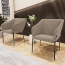 Ver imagem 2 de Kit 4 Cadeiras para Sala de Jantar Estar Living Olívia L02 Bouclê Bege - Lyam Decor