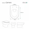 Assento Sanitário Poliester Carrara Creme para vaso Deca - 5