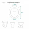 Assento Sanitário Laqueado Convencional Oval Branco para vaso Celite - 5