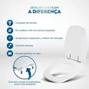 Ver imagem 3 de Assento Sanitário Laqueado Monte Carlo Branco para vaso Deca
