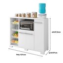 Ver imagem 4 de Balcão Multiuso de Cozinha Fruteira 4 Cestos 3 Portas Quenia - Branco