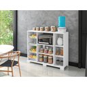 Ver imagem 3 de Balcão Multiuso de Cozinha Fruteira 4 Cestos 3 Portas Quenia - Branco