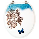Ver imagem 1 de Assento Sanitário e Lixeira Decorado Borboleta Azul