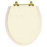 Assento Sanitário Poliester Windsor Creme Ferragem Dourada para Vaso Deca - 1