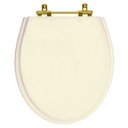 Ver imagem 1 de Assento Sanitário Poliester Windsor Creme Ferragem Dourada para Vaso Deca