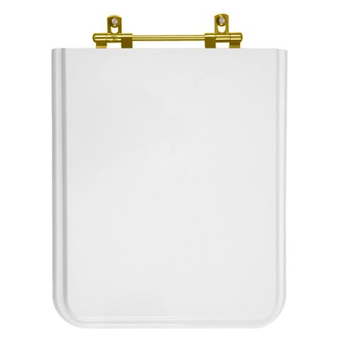 Assento Sanitário Square Branco com Ferragem Dourada para vaso Incepa