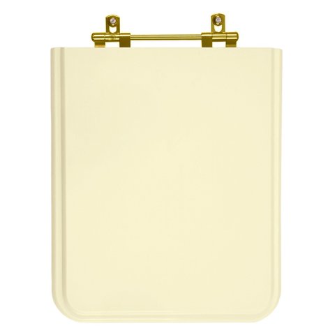 Assento Sanitário Square Bone com Ferragem Dourada para vaso Incepa