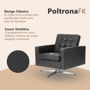 Ver imagem 2 de Poltrona Fk Couro Sintético Linha Premium Design Modernista Sala Escritório Alto Padrão - Preto