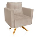 Ver imagem 6 de Poltrona Sala Decorativa Kit 2 Livia Giratória Madeira Suede Azul Marinho M11 - D’Rossi