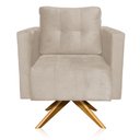 Ver imagem 4 de Poltrona Sala Decorativa Kit 2 Livia Giratória Madeira Suede Azul Marinho M11 - D’Rossi