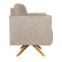 Ver imagem 5 de Poltrona Sala Decorativa Kit 2 Livia Giratória Madeira Suede Azul Marinho M11 - D’Rossi