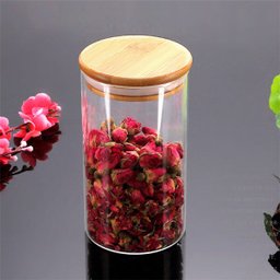 Conjunto 3 Potes Hermético Vidro Tampa de Madeira 380ml - 3