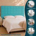 Ver imagem 4 de Cabeceira Estofada para Cama Box Casal 140 cm Florem Suede Azul Turquesa