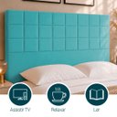 Ver imagem 3 de Cabeceira Estofada para Cama Box Casal 140 cm Florem Suede Azul Turquesa