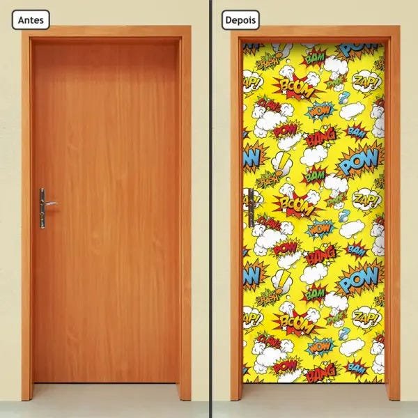 Adesivo Decorativo de Porta - Onomatopeia - 2567cnpt | MadeiraMadeira