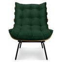 Ver imagem 4 de Kit 2 Poltronas Costela Suede Verde Base Metálica Pallazio