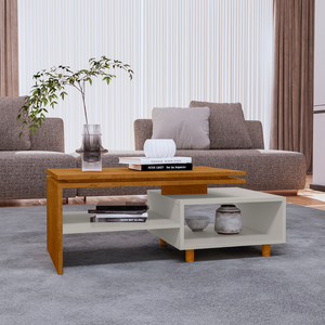 Mesa de Centro Lima - Off White com Naturalle