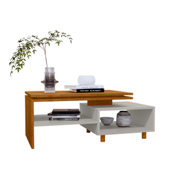 Mesa de Centro Lima - Off White com Naturalle - 2
