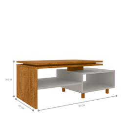 Mesa de Centro Lima - Off White com Naturalle - 5