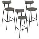Ver imagem 1 de Kit 03 Banquetas Alta Bar Cozinha Sala de Jantar Estrutura em Aço Milão L02 Linho Mescla Chumbo - Ly