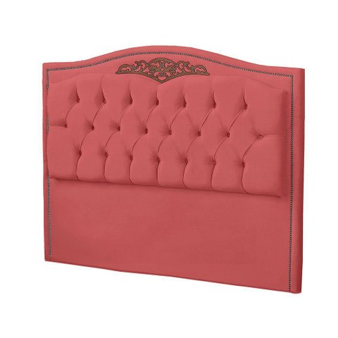 Cabeceira Casal Queen Size Estofada para Cama Box Maitê Veludo Cor Rose
