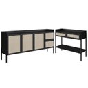 Ver imagem 1 de Conjunto Aparador e Buffet Palhinha 27936x27935 Linha Oslo Nero Artesano