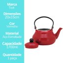 Ver imagem 5 de Conjunto Esmaltado Chaleira Vermelho 1500ml 6 Mini Canecas